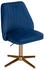Finebuy Drehstuhl Samt Blau Drehbar Modern Schalenstuhl Home Office Schreibtischstuhl blau (FB24209)