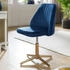 Finebuy Drehstuhl Samt Blau Drehbar Modern Schalenstuhl Home Office Schreibtischstuhl blau (FB24209)