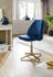 Finebuy Drehstuhl Samt Blau Drehbar Modern Schalenstuhl Home Office Schreibtischstuhl blau (FB24209)