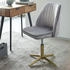 Finebuy Drehstuhl Grau Samt Schreibtischstuhl Drehbar Modern Schalenstuhl grau (FB24206)