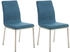 CLP 2er Set Esszimmerstühle Colmar Stoff blau (323001)