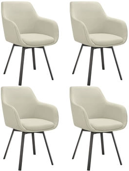 TecTake 4er Set Esszimmerstühle Alicon 59x57x88 cm greige