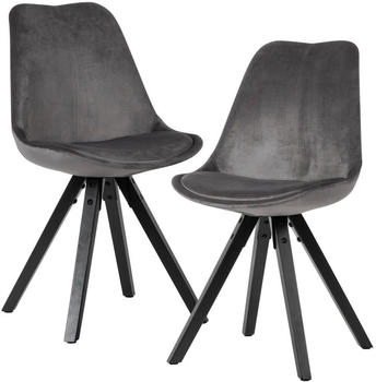 Mid.you Stuhl-Set Dunkelgrau Kautschukmassiv konisch 49x87x52 cm (850028701) Mid.you Stuhl-Set Dunkelgrau Kautschukmassiv konisch 49x87x52 cm (850028701)