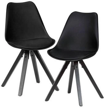 Mid.you Stuhl-Set Schwarz Kautschukmassiv konisch 49x87x52 cm (850036501) Mid.you Stuhl-Set Schwarz Kautschukmassiv konisch 49x87x52 cm (850036501)