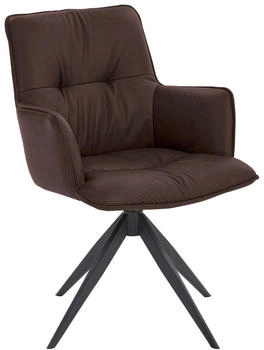 Dieter Knoll Armlehnstuhl Dunkelbraun Rindleder 59x89x63 cm (1475021216)