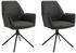 Mid.you Armlehnstuhl-Set Anthrazit Schwarz Flachrohr 57x89x61 cm (2047008301)