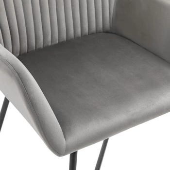 vidaXL Esszimmerst&uuml;hle Samt V7 Grau, Gr&ouml;&szlig;e - 6 Stk. (277010XL)