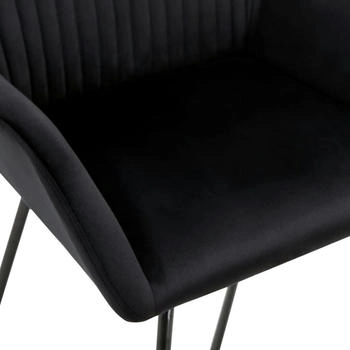 vidaXL Esszimmerst&uuml;hle Samt V7 Schwarz, Gr&ouml;&szlig;e - 4 Stk. (277011XL)