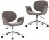 vidaXL Drehbare Esszimmerstühle 2 Stk. Grau Stoff (3054866)