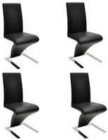 vidaXL Esszimmerst&uuml;hle 4 Stk. Schwarz Kunstleder