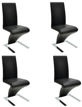 vidaXL Esszimmerst&uuml;hle 4 Stk. Schwarz Kunstleder (160563)