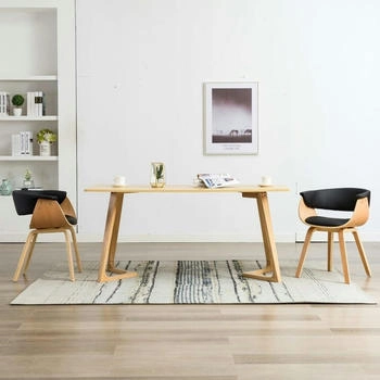 vidaXL Esszimmerstühle 2 Stk. Schwarz Bugholz und Kunstleder (278733)