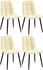 CLP 4er Set Esszimmerstuhl Antibes Kunstleder creme (325037)