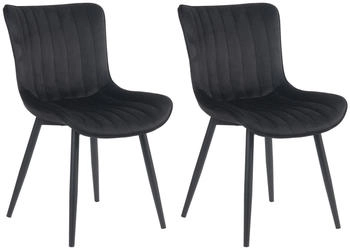 CLP 2er Set Stühle Largo Samt schwarz (323285) CLP 2er Set Stühle Largo Samt schwarz (323285)