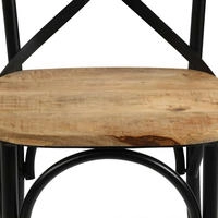 vidaXL Kreuzst&uuml;hle 2 Stk. Schwarz Massivholz Mango