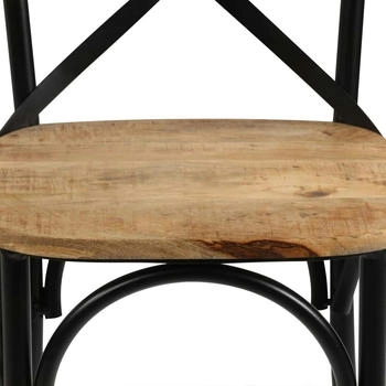 vidaXL Esszimmerst&uuml;hle 2 Stk. Mango-Massivholz Schwarz (247316XL)
