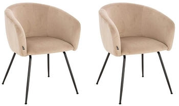 Home Deluxe Esszimmerstuhl ARIA Menge: 2 Samt Beige beige Polyester