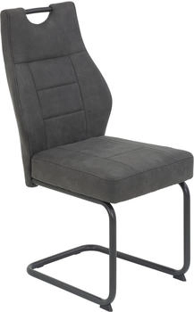 Hela Esszimmerstuhl Linda S Schwingstuhl 47x99x61 cm, 4 St., Microfaser, Metall, grau (anthrazit, grau) K&uuml;chenst&uuml;hle (19200362-0)