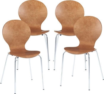 en.casa [ ] Esszimmerstuhl-Set, Walnuss, Holz, Metall, Teilmassiv,Birke, 48x85x50 cm, Esszimmer, , Esszimmerst&uuml;hle, Vierfu&szlig;st&uuml;hle (800000651575)