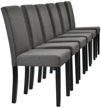 en.casa [ ] Esszimmerstuhl-Set, Grau, Textil, 42x90x48 cm, Esszimmer, , Esszimmerst&uuml;hle, Vierfu&szlig;st&uuml;hle (800000415699)
