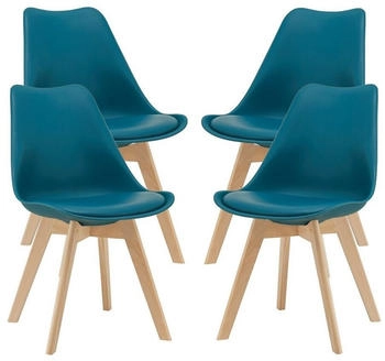 en.casa [ ] Esszimmerstuhl-Set, T&uuml;rkis, Leder, 49x81x57 cm, Esszimmer, , Esszimmerst&uuml;hle, Vierfu&szlig;st&uuml;hle (800000416390)