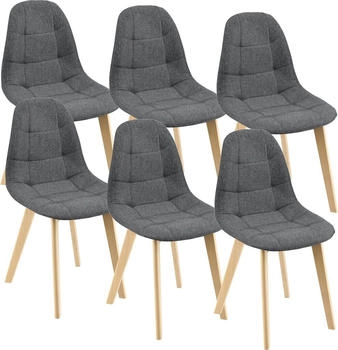 en.casa [ ] Esszimmerstuhl, Grau, Textil, 53x86x47 cm, Esszimmer, , Esszimmerstühle, Vierfußstühle (800000417075)