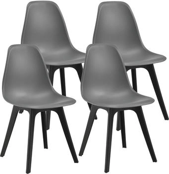 en.casa [ ] Esszimmerstuhl-Set, Grau, Textil, 54x83x48 cm, Esszimmer, , Esszimmerst&uuml;hle, Vierfu&szlig;st&uuml;hle (800000416513)