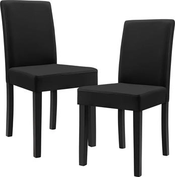 en.casa Esszimmerstuhl Hamburg 2er Set Kunstleder Schwarz (Variante_Polsterstuehle_2x)
