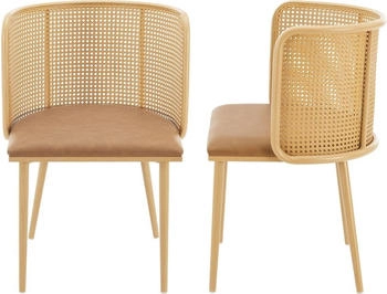en.casa [ ] Esszimmerstuhl-Set, Braun, Textil, 52x75x49 cm, Esszimmer, , Esszimmerstühle, Armlehnenstühle (800000418312)