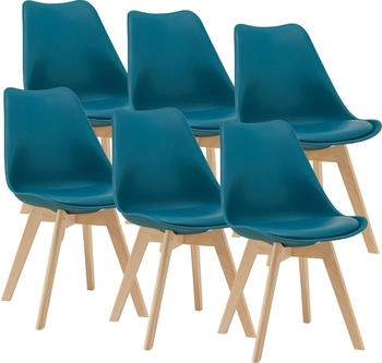 en.casa [ ] Esszimmerstuhl-Set, T&uuml;rkis, Leder, 49x81x57 cm, Esszimmer, , Esszimmerst&uuml;hle, Vierfu&szlig;st&uuml;hle (800000416260)