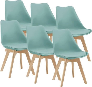 en.casa [ ] Esszimmerstuhl-Set, Grün, Leder, 49x81x57 cm, Esszimmer, , Esszimmerstühle, Vierfußstühle (800000416284)