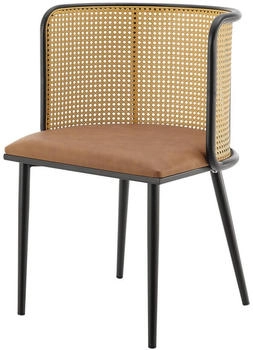 en.casa [ ] Esszimmerstuhl-Set Schwarz Braun Textil 52x75x49 cm Esszimmer Esszimmerstühle Armlehnenstühle (800000493550)