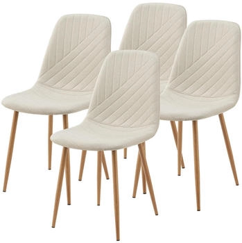en.casa [ ] Esszimmerst&uuml;hle K&ouml;fering 4er Set K&uuml;chenst&uuml;hle Esszimmer Stuhl Esszimmerst&uuml;hle-Set Beige (PXAT-5650)