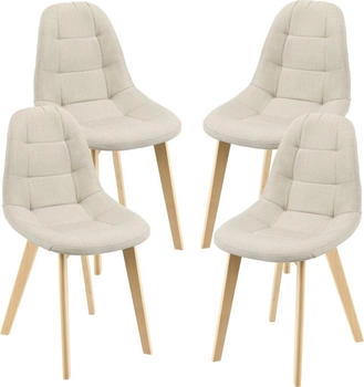 en.casa Esszimmerstuhl »Kopparberg« Polsterstühle 4er Set Küchenstuhl Stoffbezug Beige beige (800000415852)