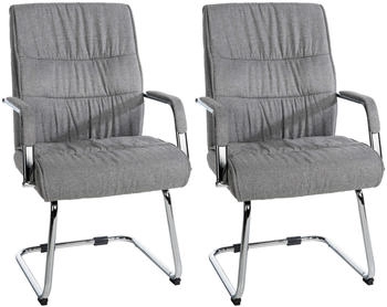 CLP CLP 2er Set Besucherstuhl Sievert Stoff freischwingend ellgrau (323770)