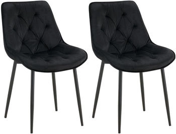 CLP CLP Stuhl Schwarz Textil 52x84x59 cm Esszimmer Esszimmerst&uuml;hle Vierfu&szlig;st&uuml;hle (326715)