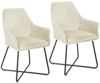 Svita Josie Dining 2er Set Esszimmerst&uuml;hle K&uuml;chenst&uuml;hle Polsterst&uuml;hle Stoffbezug Wei&szlig; (90528)