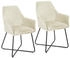 Svita Josie Dining 2er Set Esszimmerstühle Küchenstühle Polsterstühle Stoffbezug Weiß (90528)