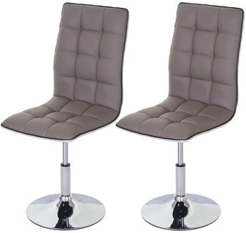 MCW Esszimmerstuhl C41 2er-Set Taupe-Grau Kunstleder (59192)