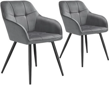 TecTake Esszimmerstuhl Grau Schwarz Kunststoff Pappel 58x82x62 cm Esszimmer Esszimmerst&uuml;hle Armlehnenst&uuml;hle (405768)