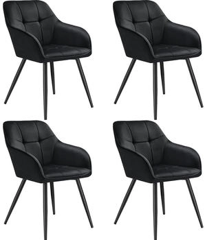 TecTake ® Esszimmerstuhl gepolstert in Samtoptik gesteppt schlanke Stahlbeine 58 x 62 x 82 cm (405765)