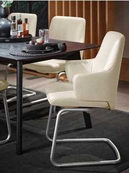 Stressless ® Polsterstuhl Laurel Low Back mit Armlehne Größe L mit Beinen aus Stahl in Chrom glänzend cream BATICK (79391018)