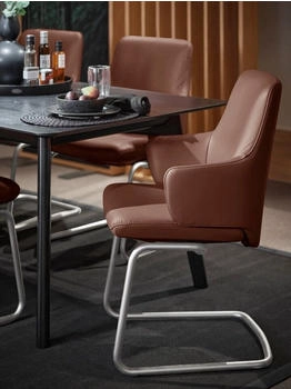 Stressless &reg; Polsterstuhl Laurel Low Back mit Armlehne Gr&ouml;&szlig;e L mit Beinen aus Stahl in Chrom gl&auml;nzend copper PALOMA (49725251)