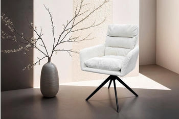 byLIVING Esszimmerstuhl Pura (2er-Set) (Set) Sitzschale 360&deg;drehbar Metall schwarz Armlehnstuhl diverse Farben off white (43172219)