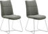 MCA Furniture 2er Set Kufenstuhl Hampton/Chenille-Optik in Olive (HAKE51OL)