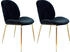 Kayoom Stuhl Charlize 110 2er-Set Schwarz/Messing (T47VE)