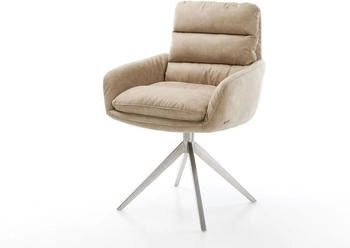 DeLife Esszimmerstuhl Abelia-Flex mit Armlehnen Mikrofaser (34560) beige