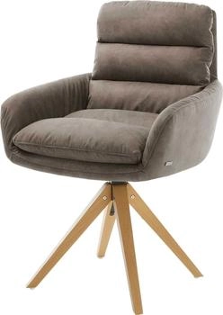 DeLife Esszimmerstuhl Abelia-Flex mit Armlehnen Mikrofaser (28318) taupe