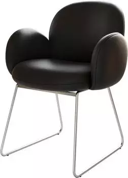 DeLife Esszimmerstuhl Nube-Flex mit Armlehnen Echt-Leder (36761) schwarz
