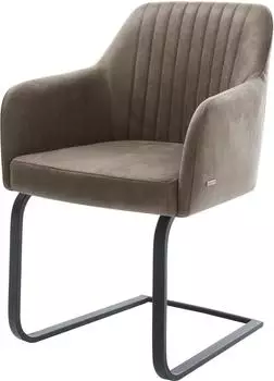 DeLife Freischwinger Greg-Flex Mikrofaser (13896) schwarz/taupe